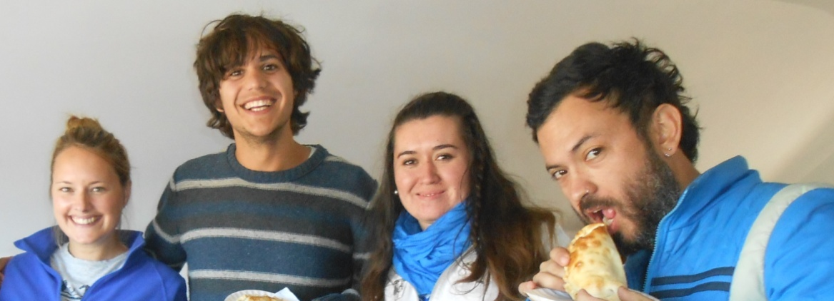 Four students in spanish classes at the Pucon spanish school 